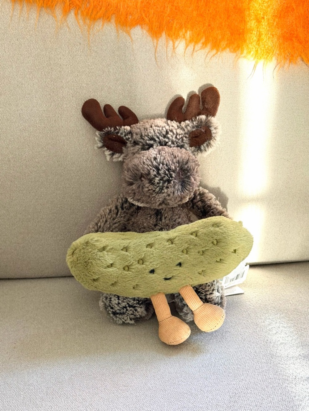 Jellycat Small Marty Moose & Amuseables Green Pickle